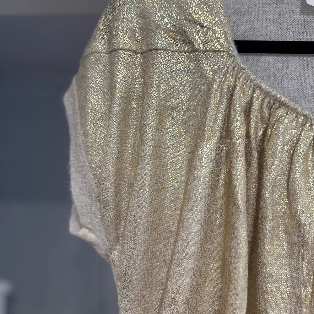 Vanessa Bruno Gold Short-Sleeve Mohair-Blend Sweater, US M/L (VB Sz 2/IT 42) - Picture 6 of 13